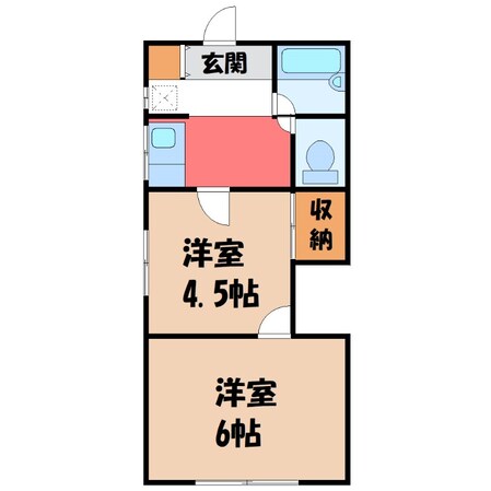 宇都宮駅 バス18分  富士見が丘入口下車：停歩8分 1階の物件間取画像